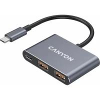 Концентратор Canyon hub DS-3 3in1 USB-C Dark Grey Фото