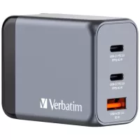 Зарядний пристрій Verbatim GaN 65 W 3 ports (2xUSB-C-65 W /USB-A -3.0) Фото