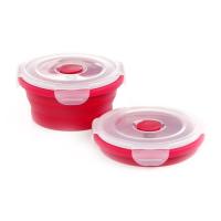 Ланч-бокс СИЛА складаний з кришкою-засувкою круглий червоний 400 Фото