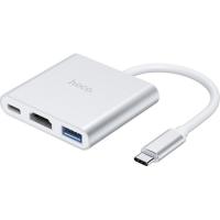 Концентратор HOCO USB-C to USB3.0+HDMI+PD HB14 Silver Фото
