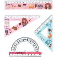 Линейка Kite набор: линейка 15 см, 2 угольника, транспортир Har Фото