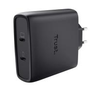 Зарядний пристрій Trust 2xUSB-C 100W GaN PD/PPS black Фото