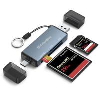 Считыватель флеш-карт ColorWay USB 2.0/USB-C to CF/SD/MicroSD Фото