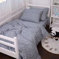 Постельное белье MirSon 012 Grey Stars Фланель 175х210 Двуспальный Фото