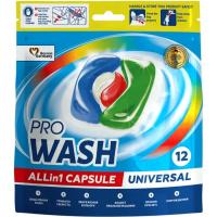 Капсулы для стирки Pro Wash All in 1 Universal 12 шт. Фото