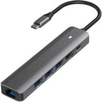Концентратор Blueendless USB-C 6-in-1 3xUSB 3.0 + HDMI + RJ45 + USB-C PD100 Фото
