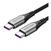 Дата кабель Vention USB-C to USB-C 2.0m 5A aluminum gray Фото
