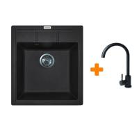 Мийка кухонна Adamant Brick чорний + змішувач Фото