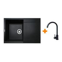 Мийка кухонна Adamant Horizon чорний + змішувач Фото