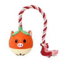 Игрушка для собак MISOKO&CO Яблоко с веревкой 40 см красное Фото