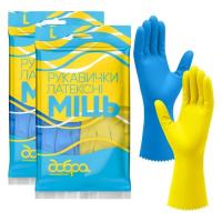 Перчатки хозяйственные Добра Господарочка Латексные Крепкие Размер L Фото