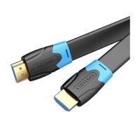 Кабель мультимедійний Vention HDMI M to HDMI M 0.5m V2.0 4K60Hz PVC flat black Фото