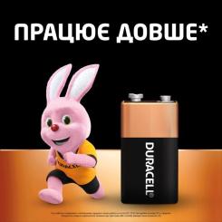 Батарейка Duracell 9V щелочная 1шт. в упаковке Фото 2