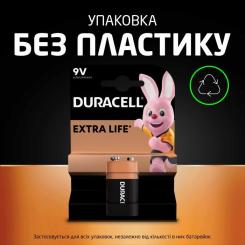 Батарейка Duracell 9V щелочная 1шт. в упаковке Фото 6