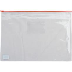 Папка на молнии Buromax А5, plastic zipper red Фото