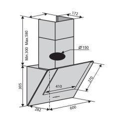 Вытяжка кухонная Ventolux DIAMOND 60 BK (700) PB Фото 1