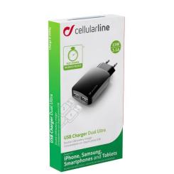 Зарядное устройство Cellularline 2*USB 3,1A Фото 1