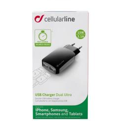 Зарядное устройство Cellularline 2*USB 3,1A Фото 2