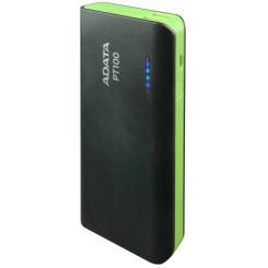 Батарея универсальная ADATA PT100 10000mAh Black-Green Фото