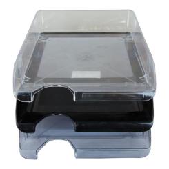 Лоток для бумаг Buromax horizontal, black Фото 1