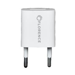 Зарядное устройство Florence 1USB 1A + microUSB cable white Фото