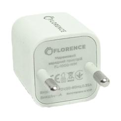 Зарядное устройство Florence 1USB 1A + microUSB cable white Фото 1