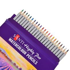 Карандаши цветные Santi Highly Pro 24 шт акварельные Фото 1