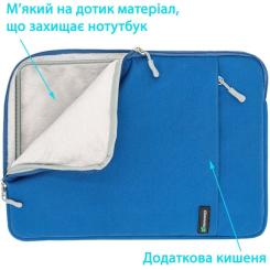 Чехол для ноутбука Grand-X 15.6'' Blue Фото 2