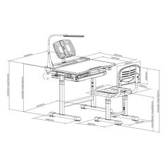 Парта со стулом FunDesk Bellissima grey Фото 6