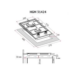 Варочная поверхность Perfelli HGM 31424 WH Фото 9