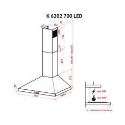 Вытяжка кухонная Perfelli K 6202 BL 700 LED Фото 8