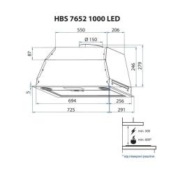 Вытяжка кухонная Minola HBS 7652 WH 1000 LED Фото 8