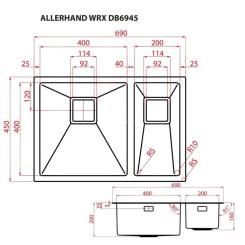 Мойка кухонная Weilor ALLERHAND WRX DB6945 Фото 8