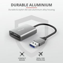 Считыватель флеш-карт Trust DALYX FAST USB 3.2 ALUMINIUM Фото 7