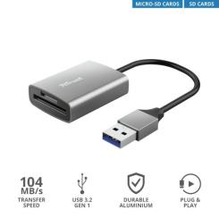 Считыватель флеш-карт Trust DALYX FAST USB 3.2 ALUMINIUM Фото 8