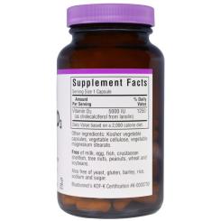 Витамин Bluebonnet Nutrition Витамин D3 5000IU, 120 вегетарианских капсул Фото 1