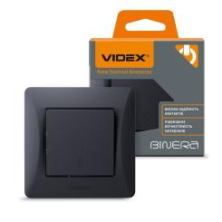 Переключатель Videx BINERA 1кл проходной черный графит Фото 3