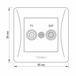 ТВ розетка Videx BINERA TV одинарна телевізійна чорні Фото 4