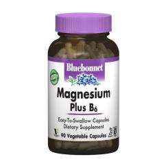 Минералы Bluebonnet Nutrition Магній + Вітамін В6, 90 гелевих капсул Фото