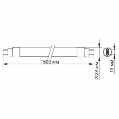 Лампочка Videx LED T8 24W 1.5M 6200K 220V, матовая Фото 2
