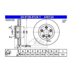 Тормозной диск ATE 24-0136-0124-1-02 Фото 3
