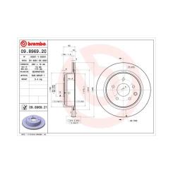 Тормозной диск Brembo 09.8969.20 Фото