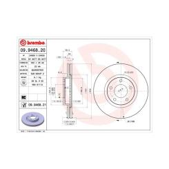Тормозной диск Brembo 09.9468.20 Фото