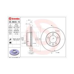 Тормозной диск Brembo 09.B633.10 Фото