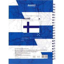 Блокнот Axent на спіралі тверда обкл., А5, 96арк. Helsinki Фото 1