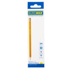 Карандаш графитный Buromax Professional 3H без резинки Желтый Фото 1