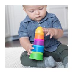 Развивающая игрушка Fat Brain Toys Пірамідка тактильна Чашки dimpl stack Фото 4