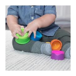 Развивающая игрушка Fat Brain Toys Пірамідка тактильна Чашки dimpl stack Фото 5