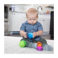 Развивающая игрушка Fat Brain Toys Пірамідка тактильна Чашки dimpl stack Фото 6
