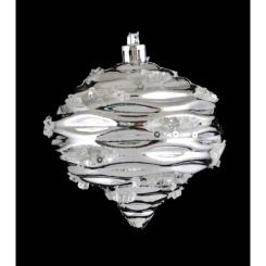 Елочная игрушка YES! Fun Кришталь куля срібло 8 см Фото 1